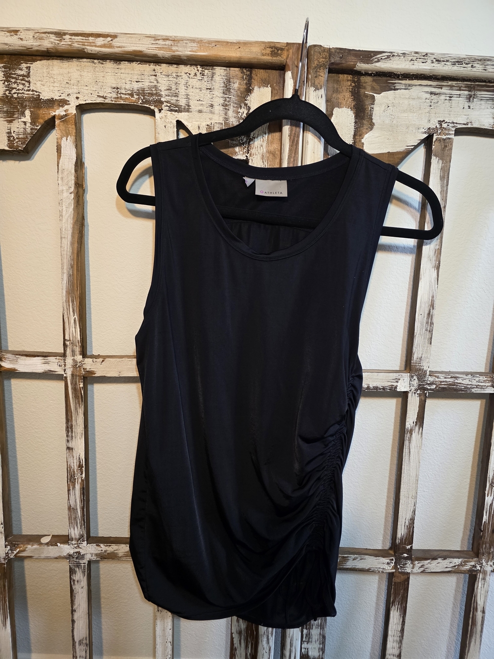 Athleta Black Ruched Side Tank Top | Size M
